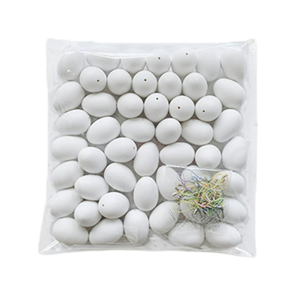 Rongfmy Faux Oeufs Vierges Ornement Suspendu pour Décoration de la Maison Projets Scolaires des Fêtes Crochet Blanc 50