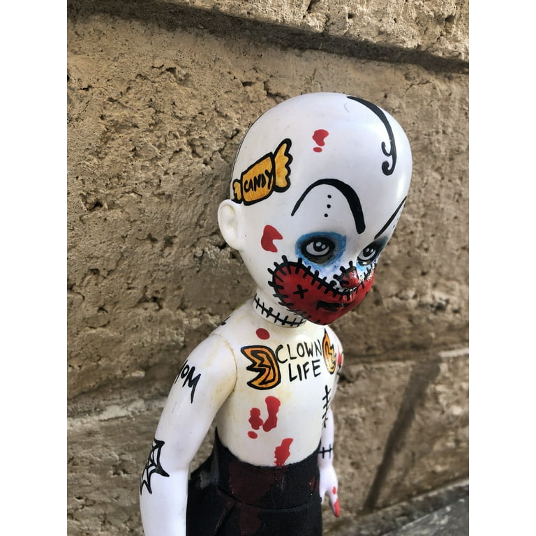 OOAK Living Dead Doll Clown Repaint Creepy Horror Doll Art by