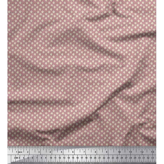 Soimoi Velvet Fabric Dot & Floral Shirting Printed Craft Fabric by The Yard 58 Inch Wide
