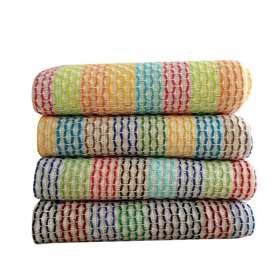 JilgTeok 1 Packs 4pcs Kitchen Textured Multicolored Dish Cloths Cotton Tea Towel Soft and Absorbent Kitchen Cleaning Cloths for Washing Dusting Household Cleaning 13X 13in