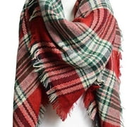 Women Blanket Scarf Frayed Edge Fashion Winter Fall Lightweight Flannel Scarves