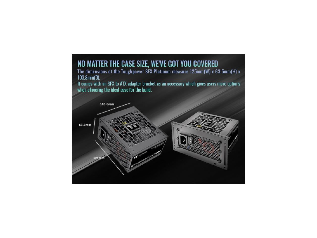 Thermaltake Toughpower SFX 750W 80Plus Platinum ATX 3.1 300W 12V-2x6 Connector Included; Full Modular; 90mm Fan; PS-STP-0750FNFAPU-1; 7 Year Warranty