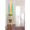 thumbnail image 2 of 18" x 1" x 76" Wood, Green, Malibu Surfboard Wall Art features, 2 of 2