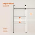 thumbnail image 5 of Industrial Pipe Clothing Racks, 1000LBS Black Wall Mounted Clothes Rack, 9.85FT Heavy Duty Garment Rack Closet Wardrobe Rack for Walk In Closet, Laundry Room, 5 of 8