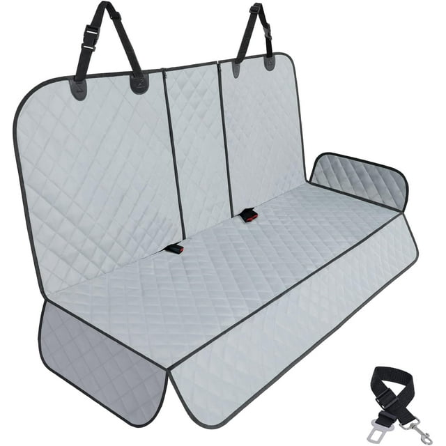 Dog Car Seat Covers Pet Nonslip Bench Rear Compatible for The Center Armrest Fits Most Cars Trucks and SUVs MPVs Bucket & Bench Available Bonus Seat Belts