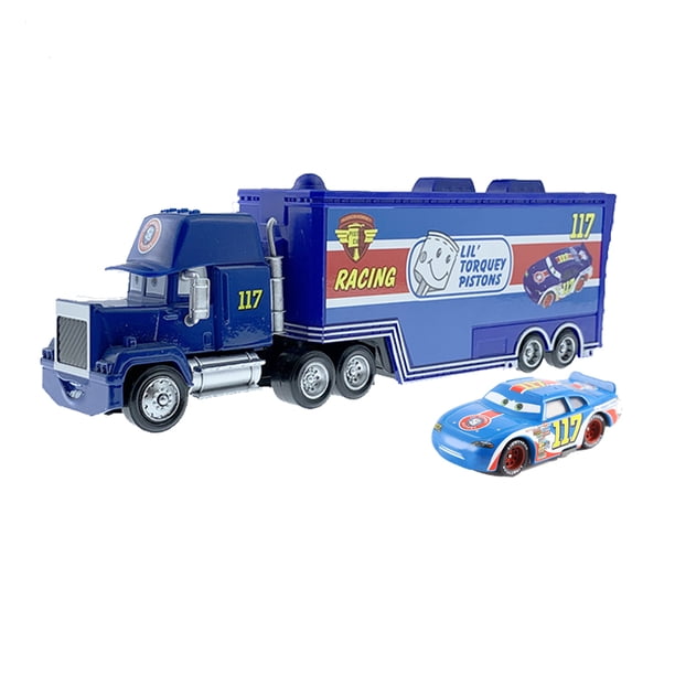 Disney Pixar Cars 2 3 Lightning McQueen Mack Uncle Jackson Storm Car Truck, vehículo fundido a presión, juego de juguetes de Metal, regalo Original para niños