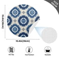 thumbnail image 5 of 15 Inch Round Grid Plate Mats Heat Non-Slip Resistant PVC Placemats for Kitchen Dining Table Decor Intricate Blue and White Tie-dye 1PCS, 5 of 5
