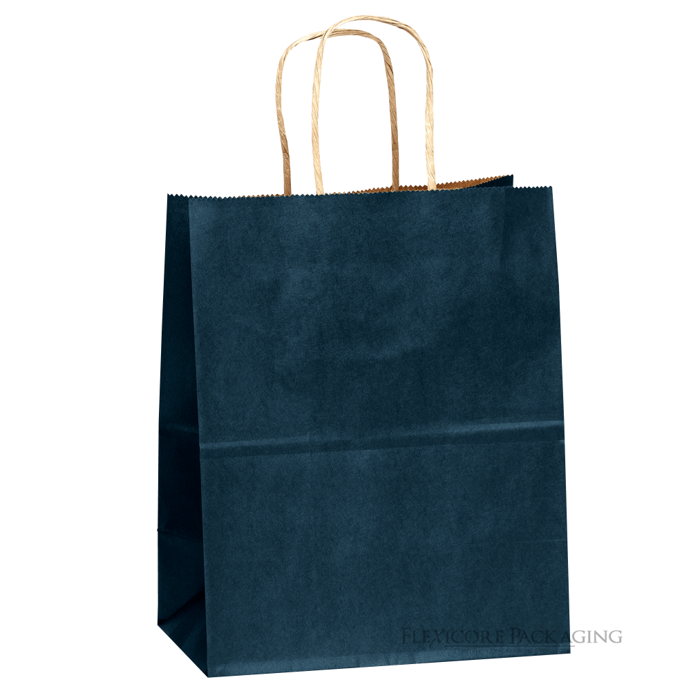 Navy Blue Kraft Paper Bags, 8"x4.75"x10.25", 50ct