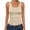 Beige, variant on Womens Ribbed Tank Top Sleeveless Scoop Neck Fitted Camisole Stretch Casual Basic Summer Shirt Layering Tank