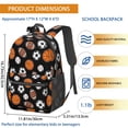 thumbnail image 3 of Football and Basketball Black Pattern 17" School Backpacks for Teens,Waterproof Oxford Fabric,S-Shape Padded Straps for School,Travel,Hiking,Camping, 3 of 6