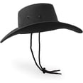 thumbnail image 3 of Sunjoy Tech Men Women Cowboy Hat, Faux Western Cowboy Hat Fedora, Outdoor Wide Brim Hat with Strap, 3 of 7