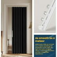 thumbnail image 6 of 100% Blackout Sliding Door Curtains for Doorways, Accordion Doors for Doorway, Magnetic Door Curtain for Bedroom Living Room Doorway Curtain Sets Included Tracks (1Panel, 43W x 79 L, Black), 6 of 17