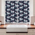 thumbnail image 2 of Ambesonne Cartoon Kitchen Curtains, Carousel Horses, 55"x45", Pale Blue Indigo Pink, 2 of 3