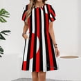 thumbnail image 2 of Black White And Red All Over! Dress Summer Street Style Dresses Female Short Sleeve Printed Sundress, 2 of 7