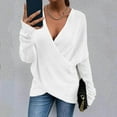 thumbnail image 2 of Duoif Sweaters for Women Trendy Women Fashion Solid Color Long Loose Long Sleeve Knit Sweater Coat Women's Sweaters Womens Tops White S, 2 of 5