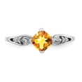 thumbnail image 5 of Sterling Silver Rhodium Plated Diamond and Citrine Cushion Ring, 5 of 6