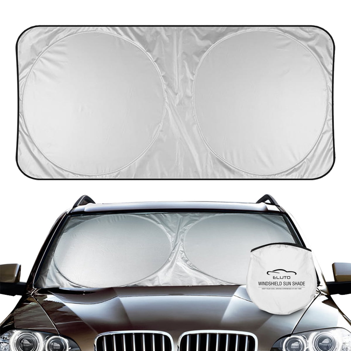 Sunset Design Car Sun Shade Blocks UV Rays Foldable Protector Front Windshield Sun Visor to Keep Your Vehicle Cool for Car SUV Truck 55 x 29.9 Inch 