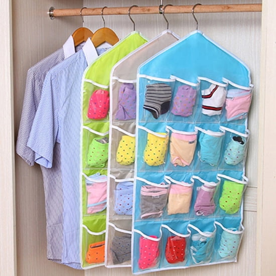 16 Pocket Door Wardrobe Hanging Organizer Bag Shoe Rack Hanger Closet Storage _H 