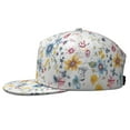 thumbnail image 3 of Botanical Garden Print Snapback Hat - Flat Brim Urban Style Cap, 3 of 5