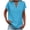 Blue, variant on Women's Solid Cotton Linen Tops Henley V Neck Short Sleeve Blouse Summer Casual Dressy Tees Black,Navy,Blue,Sky Blue,White,Red,Purple,Gray,Khaki,Green,Army Green S,M,L,XL,XXL