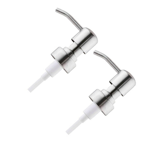 BESTOYARD 2Pcs Lotion Pump Lids Silver Cylindrical Dispenser Replacement Kitchen Accessories