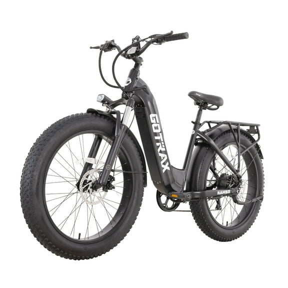 GOTRAX Rambo 500W Fat Tire Electric Bike for Adults, 25mph & 25-Mile Range, Off-road 4" Tires, 7-Speed, LED Headlight