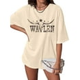 thumbnail image 6 of MOUSYA Women Cowgirl Casual Country Concert T-Shirts Vintage Cow Skull Graphic Tees Oversized Tops, 6 of 7