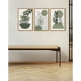 thumbnail image 4 of SHENIFY Green Boho Wall Art 16x24in3pcs Neutral Framed Modern Abstract Geometric Artwork Prints for Living Room Bedroom, 4 of 7