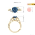 thumbnail image 5 of ANGARA Natural 3.3 ct London Blue Topaz & Diamond Twisted Vine Ring in 14K Yellow Gold for Women (Size-9mm) | November Birthstone Jewelry for Women | London Blue Topaz Ring (Ring Size- 7.5), 5 of 10