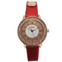 I-Tem Innovation by Temi Women's 17 mm Leather Wristwatch, Red, I-TW870