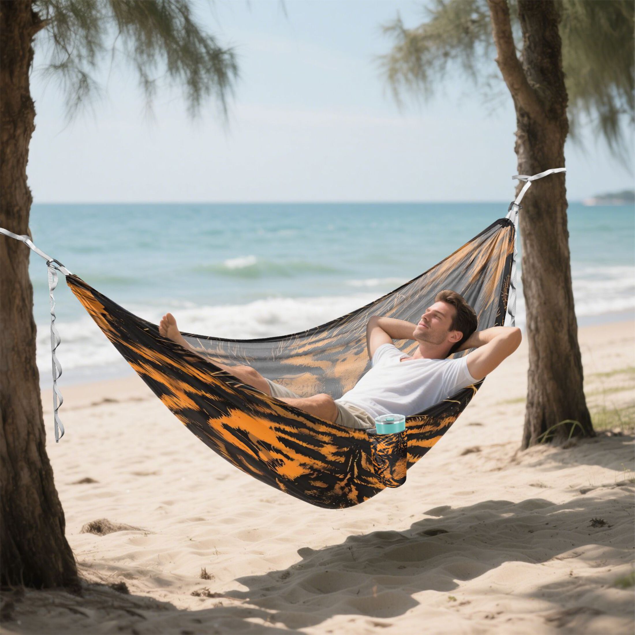 Hammock Camping Hammock Nylon Portable Hammock Travel Camping Hammock Orange Tiger