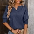 thumbnail image 6 of gakvbuo Summer Top for Women Tops Dressy Casual 2024 Women'S Casual Solid Color V Neck Short Sleeve Tops Blouses T-Shirt, 6 of 6