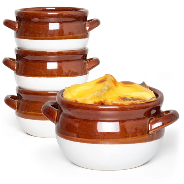 Juego de 4 tazones para sopa Vumdua, cebolla francesa, 480 ml, cerámica