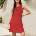 thumbnail image 1 of WILLBEST Vestidos Casuales Para Mujer Vestido De Verano De Color Liso Para Playa, Elegante, Flotante, De Longitud Media, Con Cuello Redondo Y Sin Mangas, 1 of 3