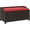 Brown, variant on GlowPlume 34 Gallon Outdoor Wicker Storage Bench Deck Box, PE Rattan Patio Furniture Pool Storage Bin Container with Interior Waterproof Cloth Bag and Comfortable Cushion, Red