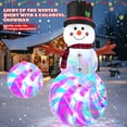 thumbnail image 3 of Yexmas 6FT Christmas Inflatable Outdoor Decoration Snowman, Built-in Rotating Disco Light,Blow Up Snow Man Wear Magic Hat Yard Decor for Xmas Holiday Lawn Yard Garden, 3 of 7