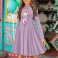 thumbnail image 2 of DISNIMO Axolotl Dress Kids Purple Dresses for Children Clothes Girls Dresses Long Sleeve Collared Dress Kids Casual Midi Dress Girls Fall Swing Dress Girl Twirl Dress Animal Dress Girls Outfit 3/4, 2 of 7