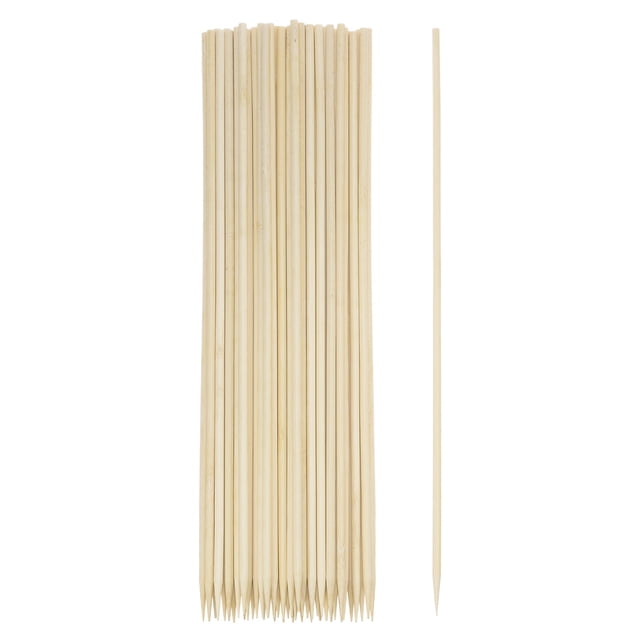 Uxcell 100 piezas de palitos de bambú de 18 pulgadas y 5 mm de diámetro, palillos de cóctel de madera natural