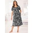 thumbnail image 4 of Only Necessities Plus Size Short Print Shirred Lounger, 4 of 6