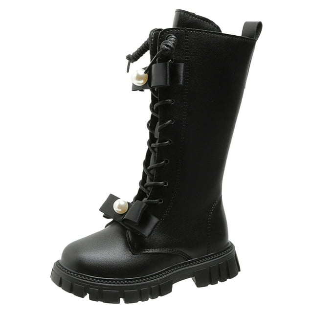 New Winter Style Velvet Children's Style Boots Children's High Leather Boots