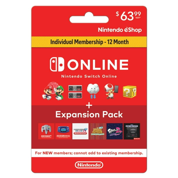 Nintendo Switch Online + ExpPack - Individual Membership $63.99 ...