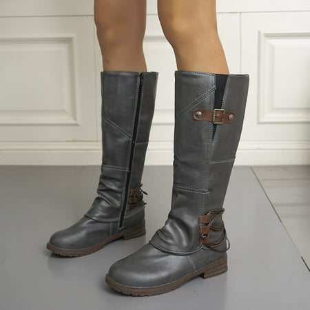 

TALKVE Waterproof Fashion Heel Side Zipper Boots High Color Boots Women s Boots