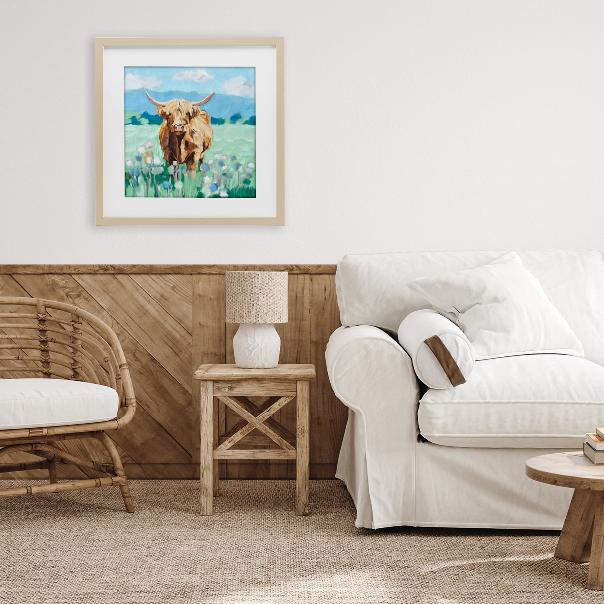 Stupell Industries Blue Sky Highland Birch Framed Print Under Glass, design by Kim Allen