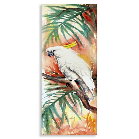 Stupell Industries Coastal Cockatoo in Rainforest Canvas Art, 17 x 40, by Christine Reichow