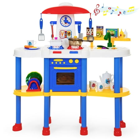 Best Choice Products Kids Pretend Kitchen Cooking Cookware Play Food Toy Set for Learning, Creativity w/ 67 Accessories, Lights, (Best Mcdonalds Play Place)