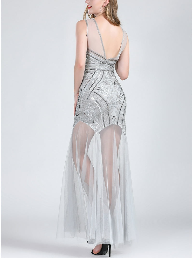 Glitter Formal Long Great Gatsby 1920S Flapper Bridesmaid Cocktail Prom  Dresses - Walmart.com