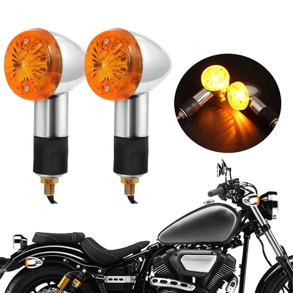 4pcs Motorcycle Turn Signals Bullet Front Rear Lights, Light Rear Indicator Blinkers Universal Fits (Retro turn signal)