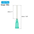 thumbnail image 2 of Agujas de dispensación de 18Ga, 102PCS, agujas de dispensación de punta roma de 1 pulgada con jeringas de bloqueo Luer para rellenar tintas líquidas, adhesivos, aceites, verde, 2 of 5
