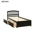 thumbnail image 3 of Bellemave Twin Size Platform Bed with 2 Storage Drawers,Solid Wood Twin Bed Frame with Headboard,Storage Bed with Slat Supports for Teens, Adults,Espresso, 3 of 10