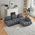 thumbnail image 4 of Modern Designed Gray Floor Chair with Sturdy Wooden Legs - Great for Small Spaces, 4 of 5